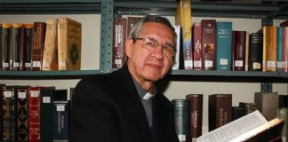 Father Roballo CSsR, director of the project, presented the Holy Bible of America